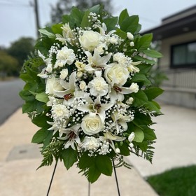White Floral Sympathy Standing Spray